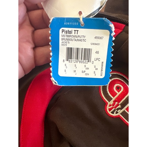 Adidas Pistol TT Track Jacket Brown Red White Mens Size S RARE NWT - Picture 4 of 6